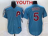 Youth Philadelphia Phillies #5 Bryson Stott Blue Cool Base Stitched Jersey,baseball caps,new era cap wholesale,wholesale hats